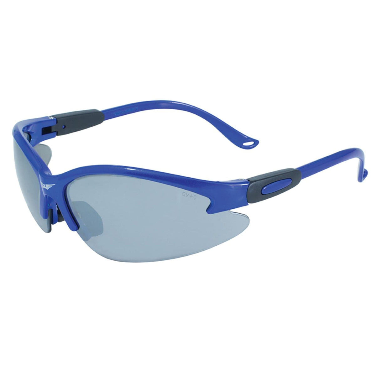 Cougar Blue Frame Flash Mirror Safety Lenses