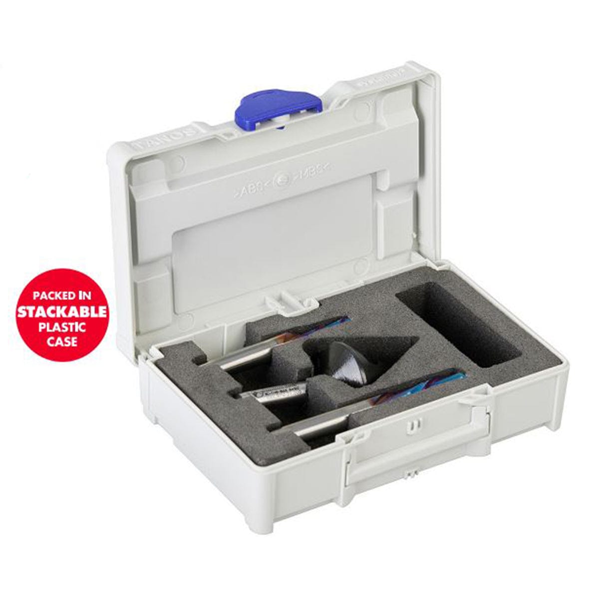 AMS-119-T 3-piece Matt's CNC Starter Spektra Bit Set 1/4" SH with 60 Degree V-Groove with Stackable Case
