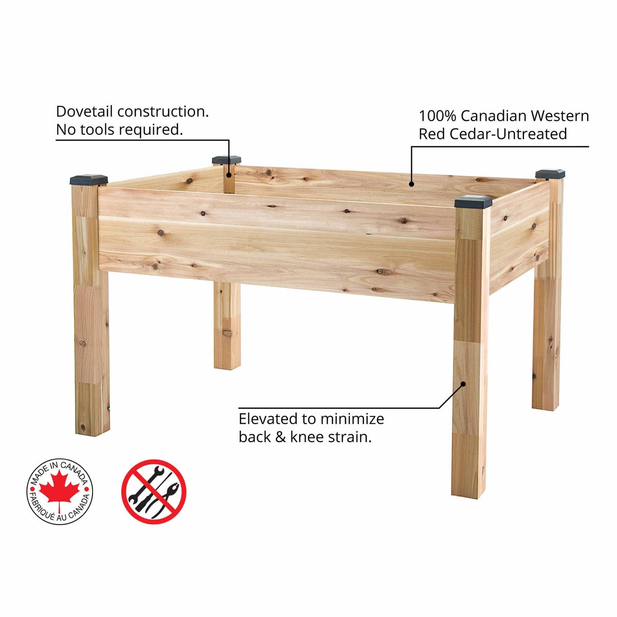 Elevated Cedar Planter 34" X 49" X 30"H