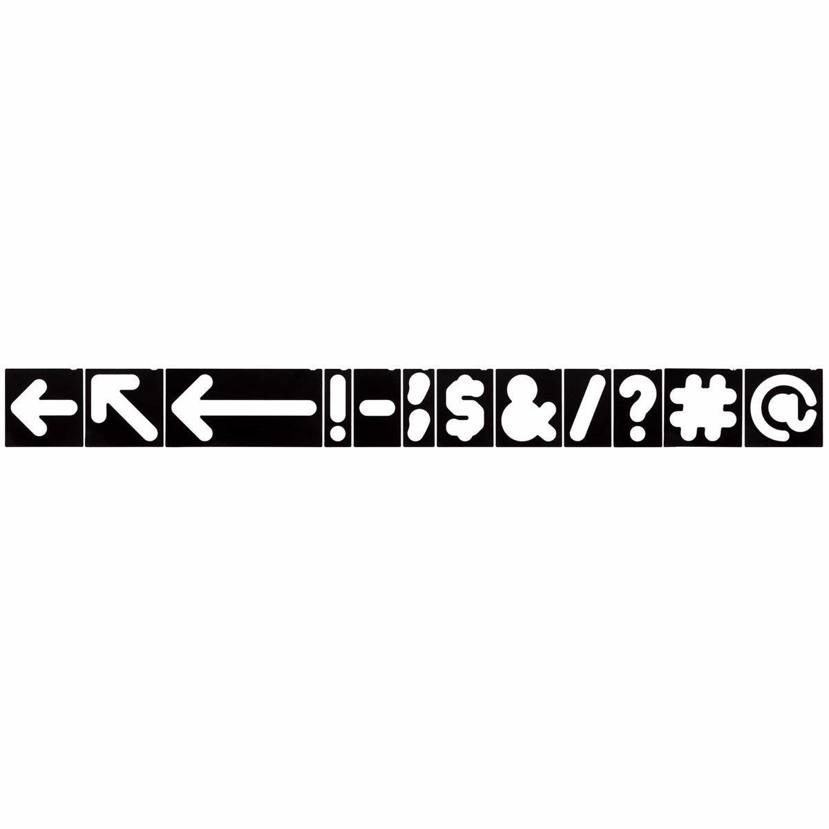 Horizontal 1-1/2" and 2-1/2" Arrow & Symbol Templates