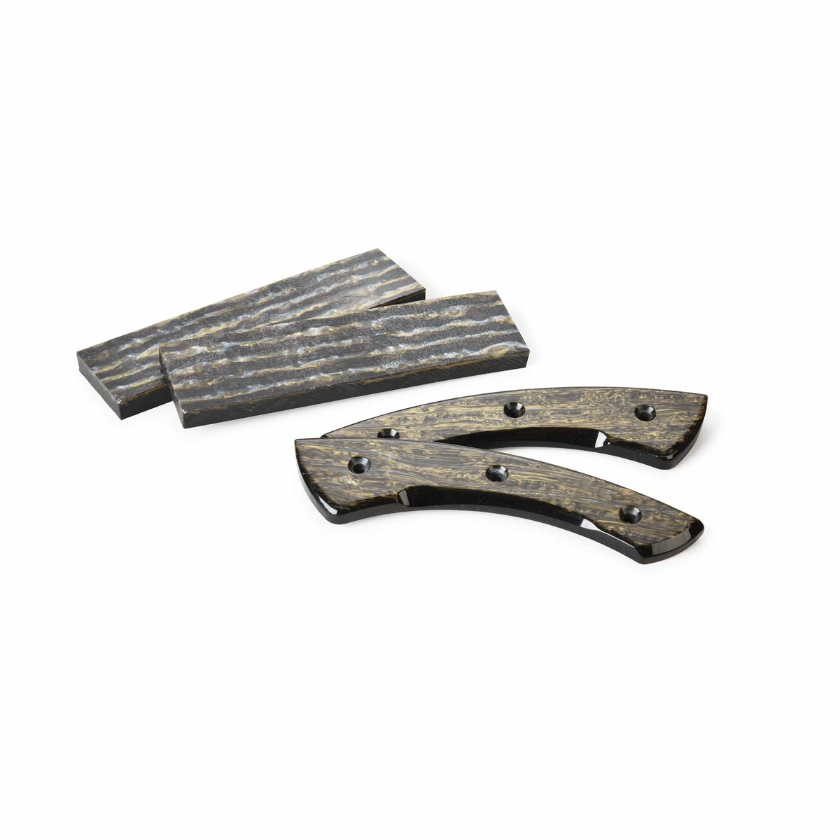 Poly Resin Knife Scales - 15/64" x 2" x 7" - Gold & Silver - Pair