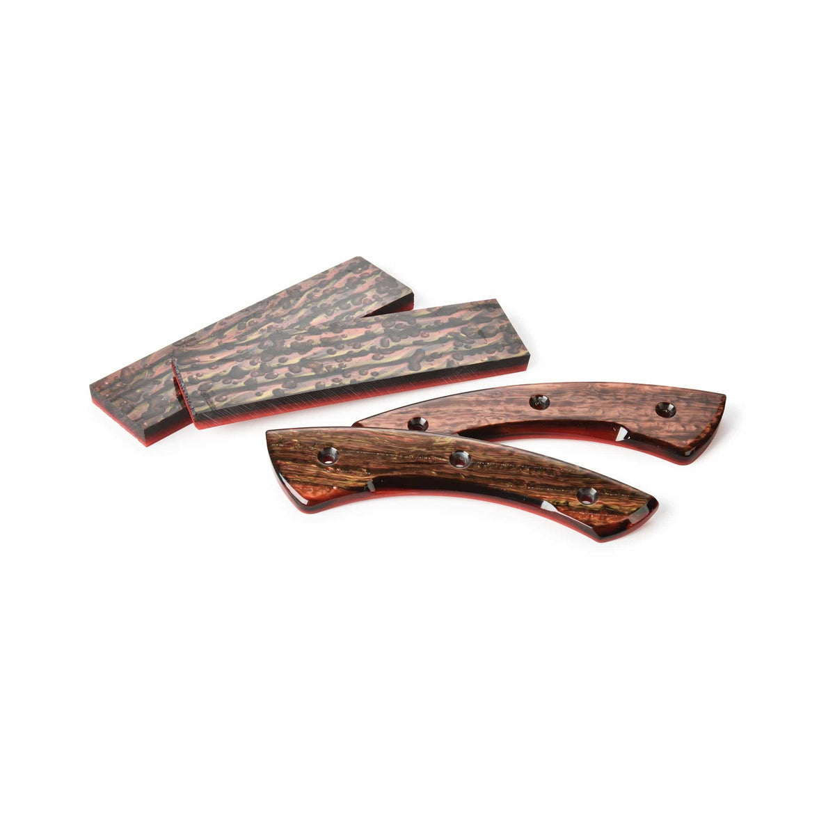 Poly Resin Knife Scales - 3/8" x 2" x 7" - Molten Lava - Pair