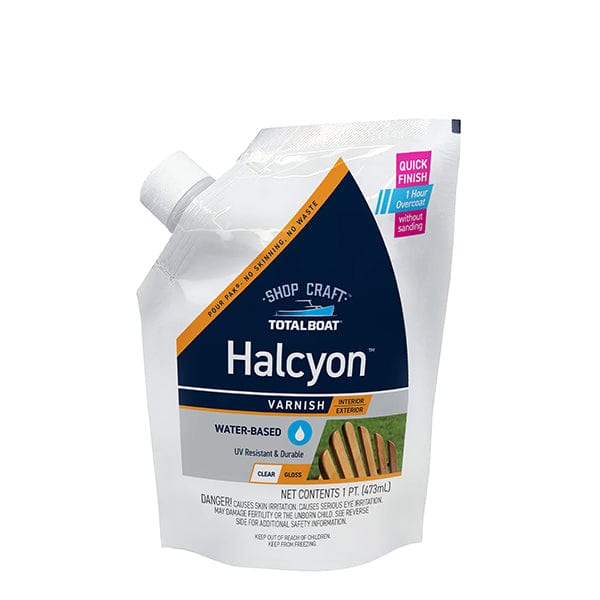 Halcyon Water-Based Marine Varnish - High Gloss - Pint