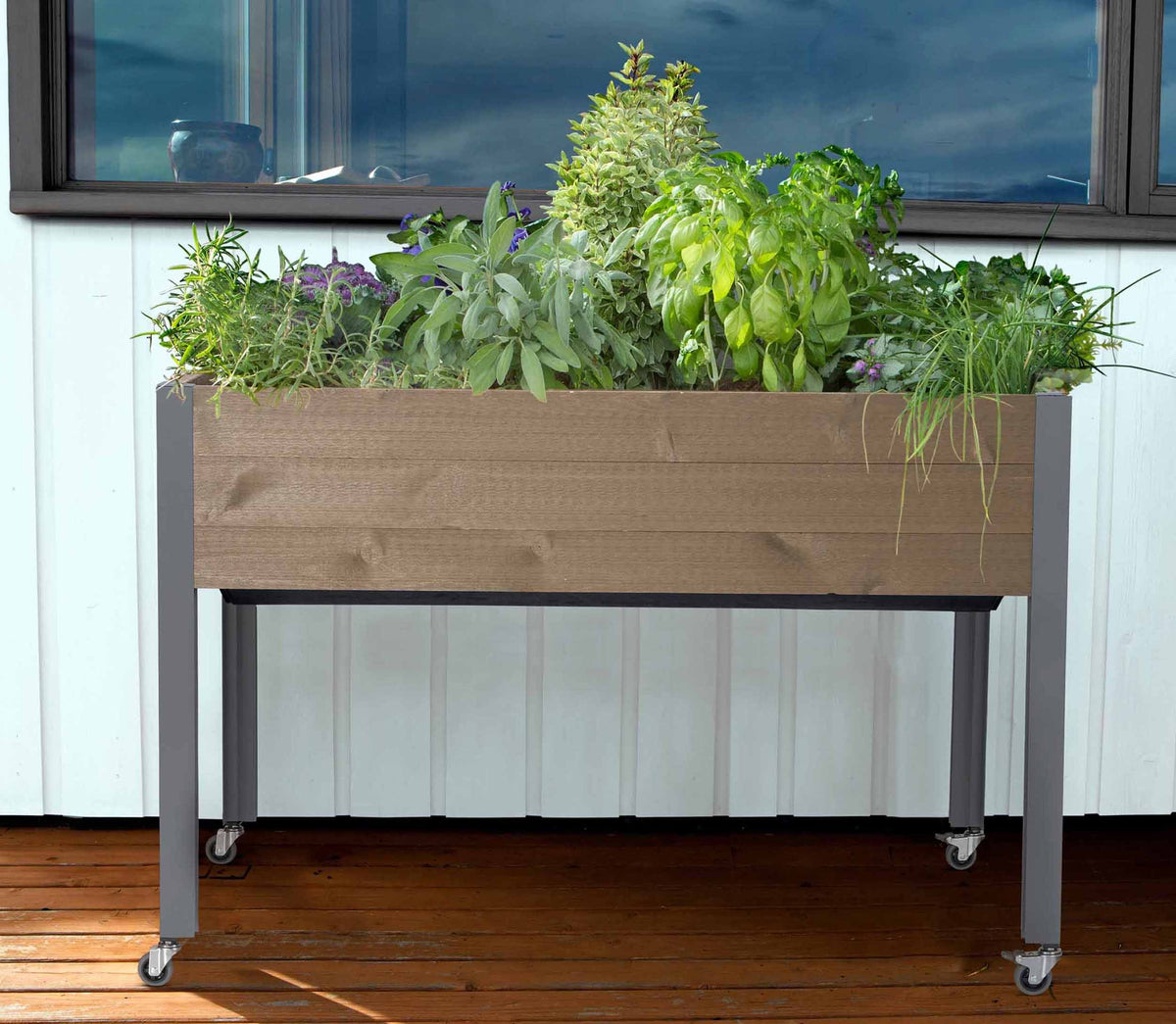 CedarCraft Self-Watering Elevated Planter (21" x 47" x 32"H) Brown