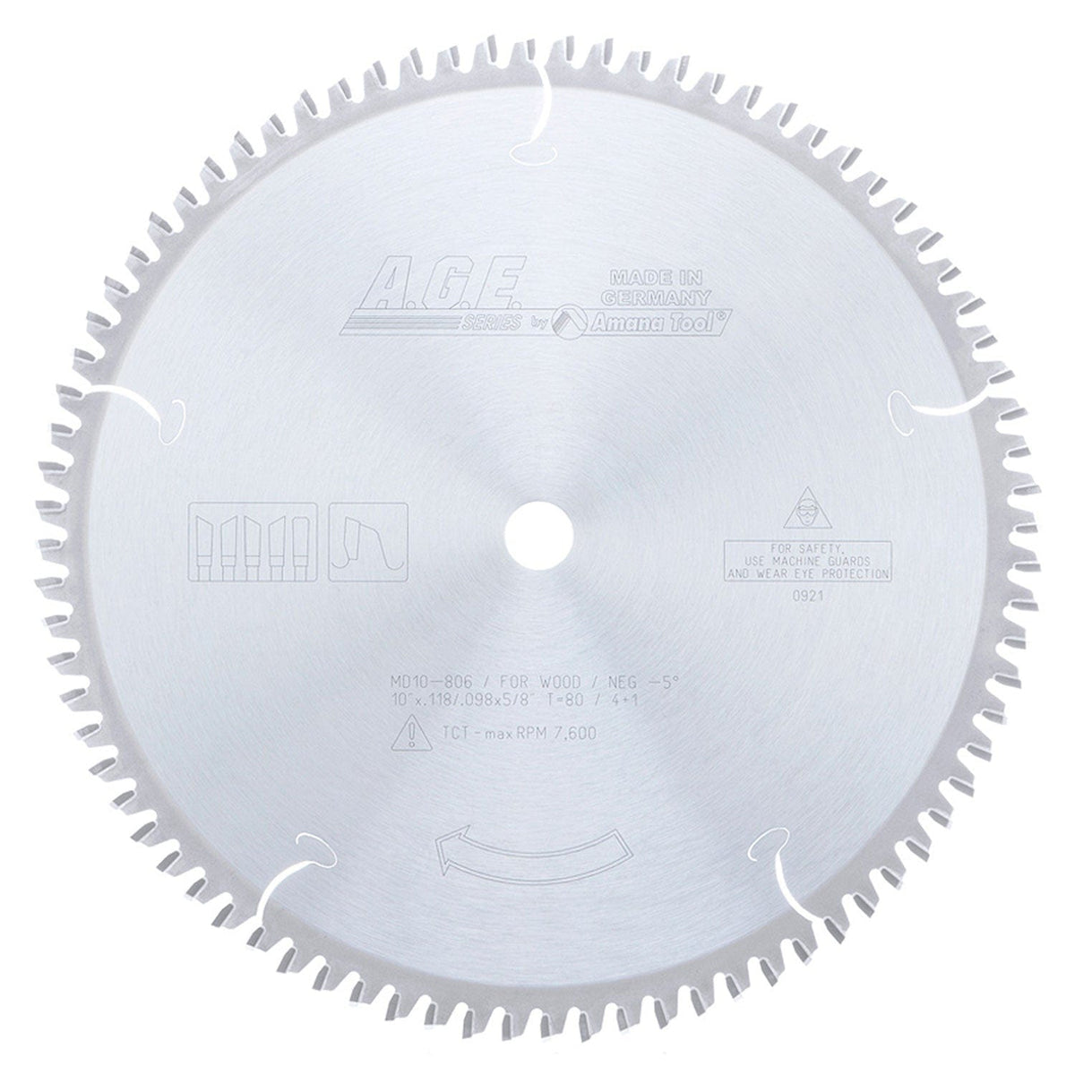 14" x 108T Carbide Tipped, Aluminum and Non-Ferrous Metals Blade, Neg. 6 Deg., 1" Bore, TCG
