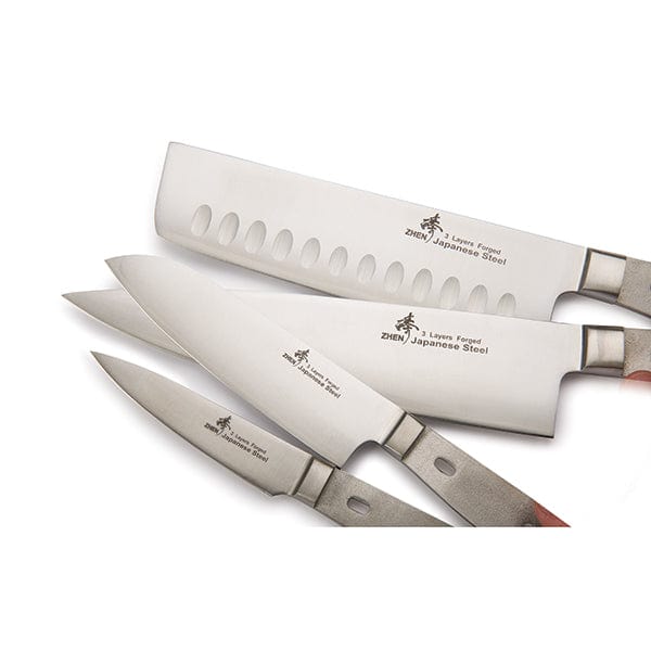 Paring, Santoku, Nakiri, and Chef's Knife Box Set - Unfinished Kits - 4 Piece