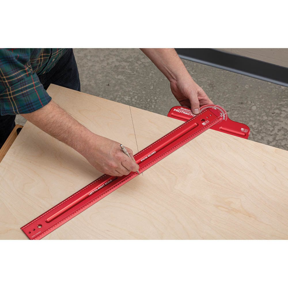 Precision Woodworking Protractor Head with Rack-It