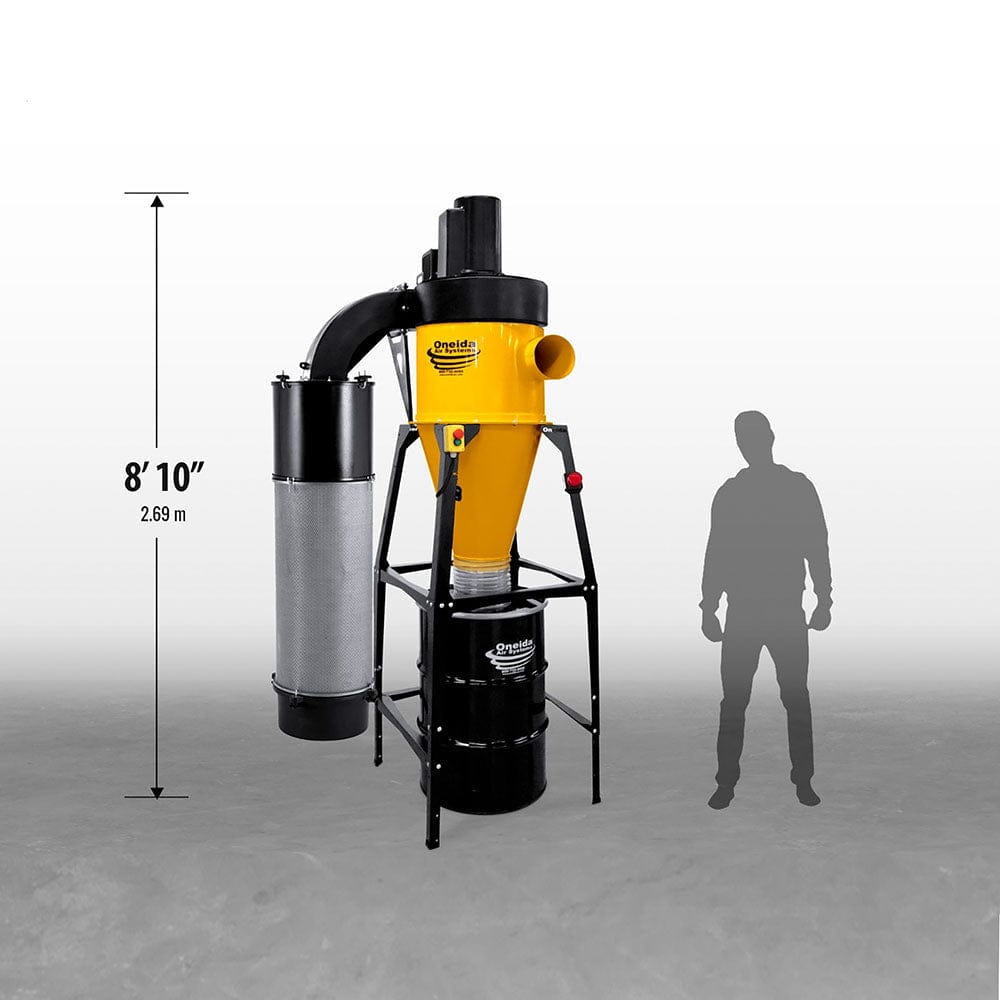 Dust Gorilla Pro with Smart Boost 55-Gallon Cyclone Dust Collector with Stand - HEPA GFM - 5HP 1 Ph 230V