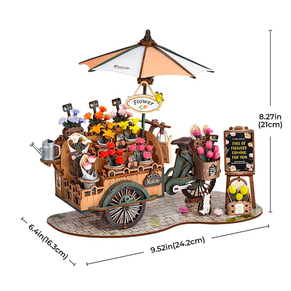 Blossom Cart 3D Wooden Puzzle Model Kit