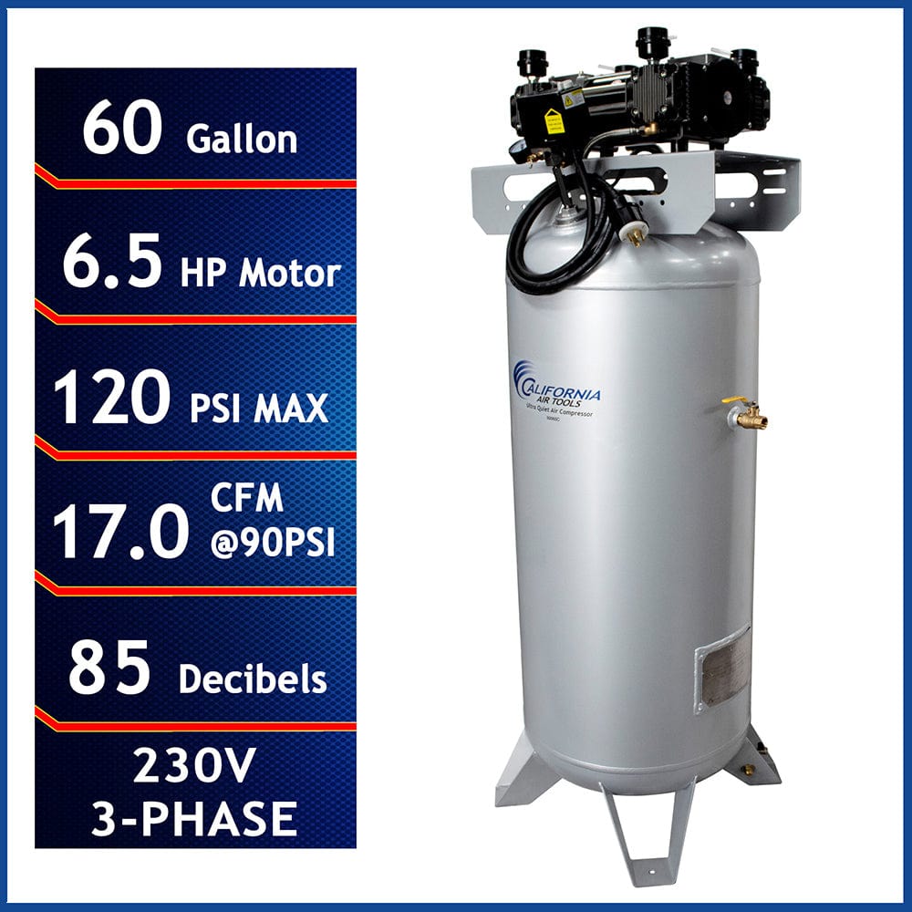 60065C 60 Gallon Air Compressor- 6.5 HP - 3 PH
