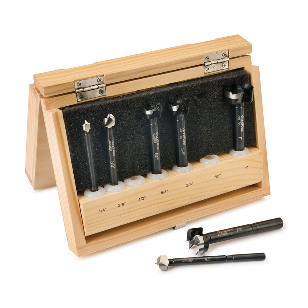 Austrian-Forged Carbon Steel Forstner Bit Set – Imperial - 7 Piece