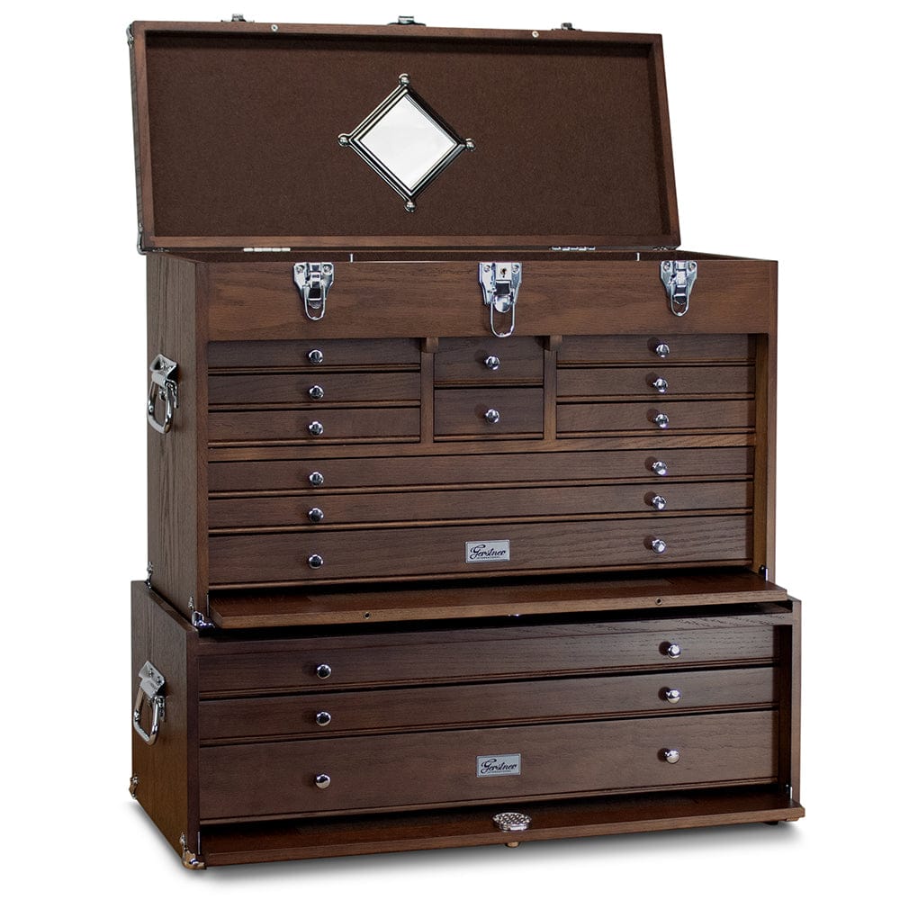 14-Drawer 2 Piece Tool Chest & Base Set - Dark Oak