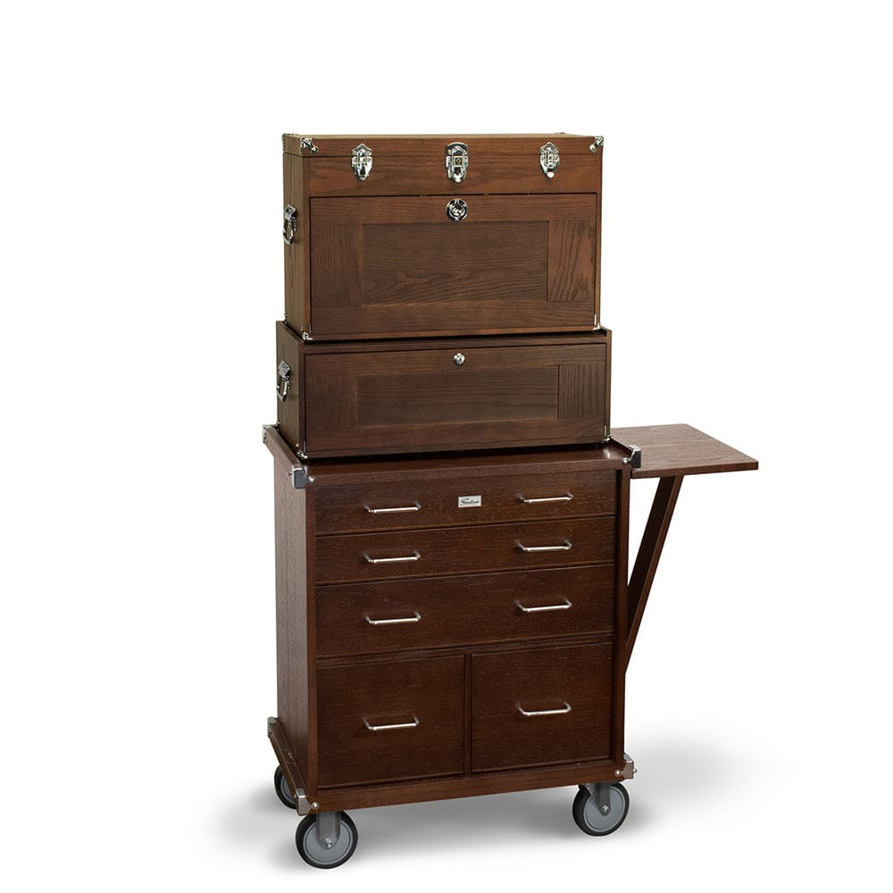 19-Drawer 3 Piece Chest, Base and Roller Set - Dark Oak