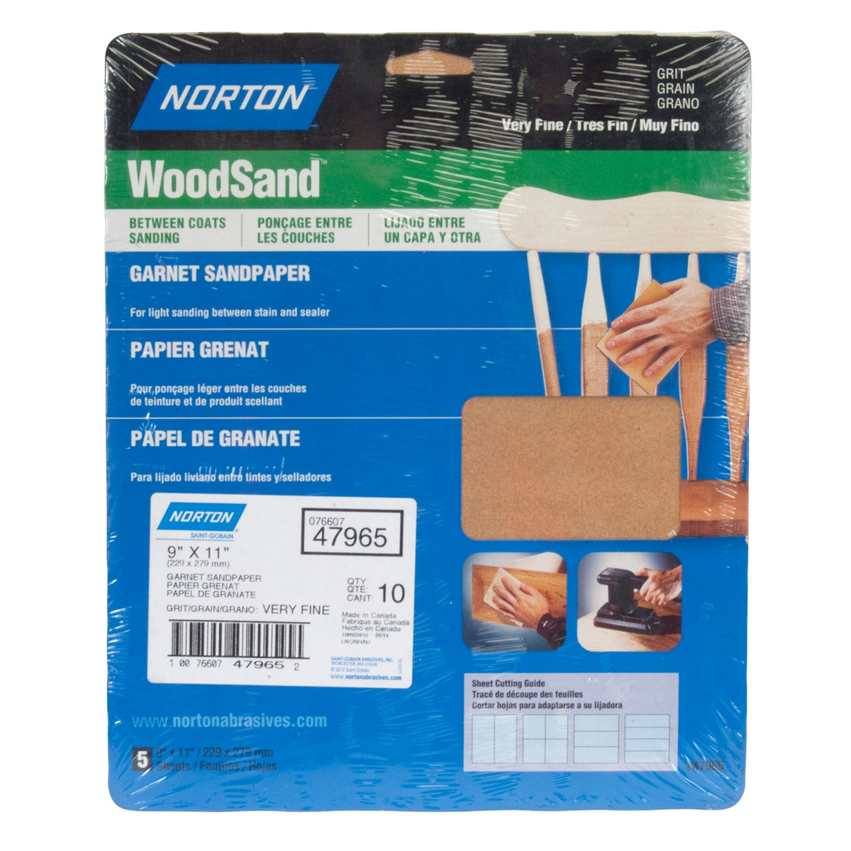 All Purpose Sandpaper - 9" x 11" - 5 Pack