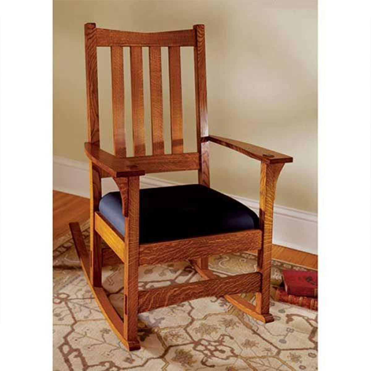 Downloadable Woodworking Project Plan to Build Two-In-One Arts and Crafts Chair/Rocker