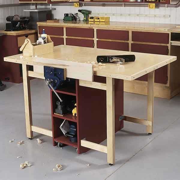 Woodworking Project Paper Plan to Build Drop-Leaf Workbench