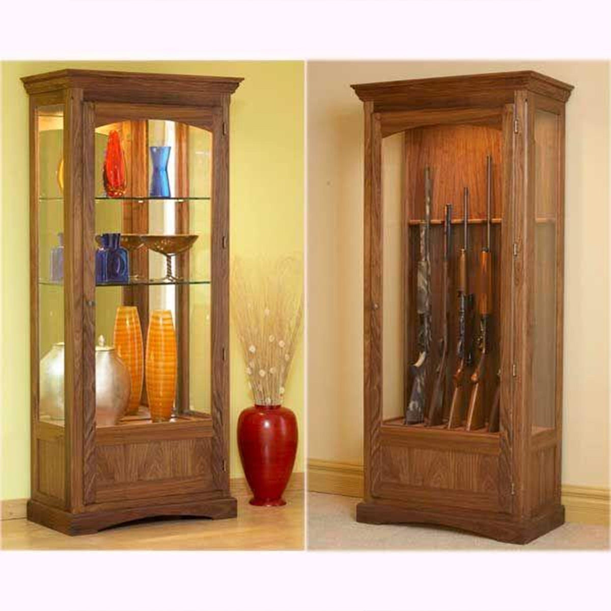 Downloadable Woodworking Project Plan to Build Convertible Display and Gun Cabinet
