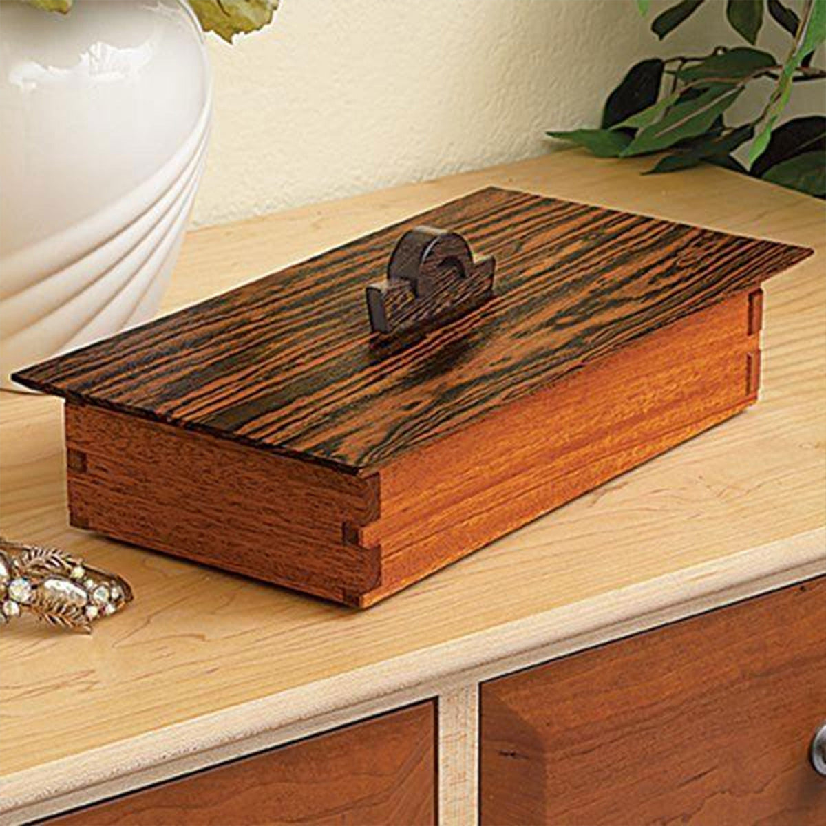 Downloadable Woodworking Project Plan to Build Tabletop Treasure Box