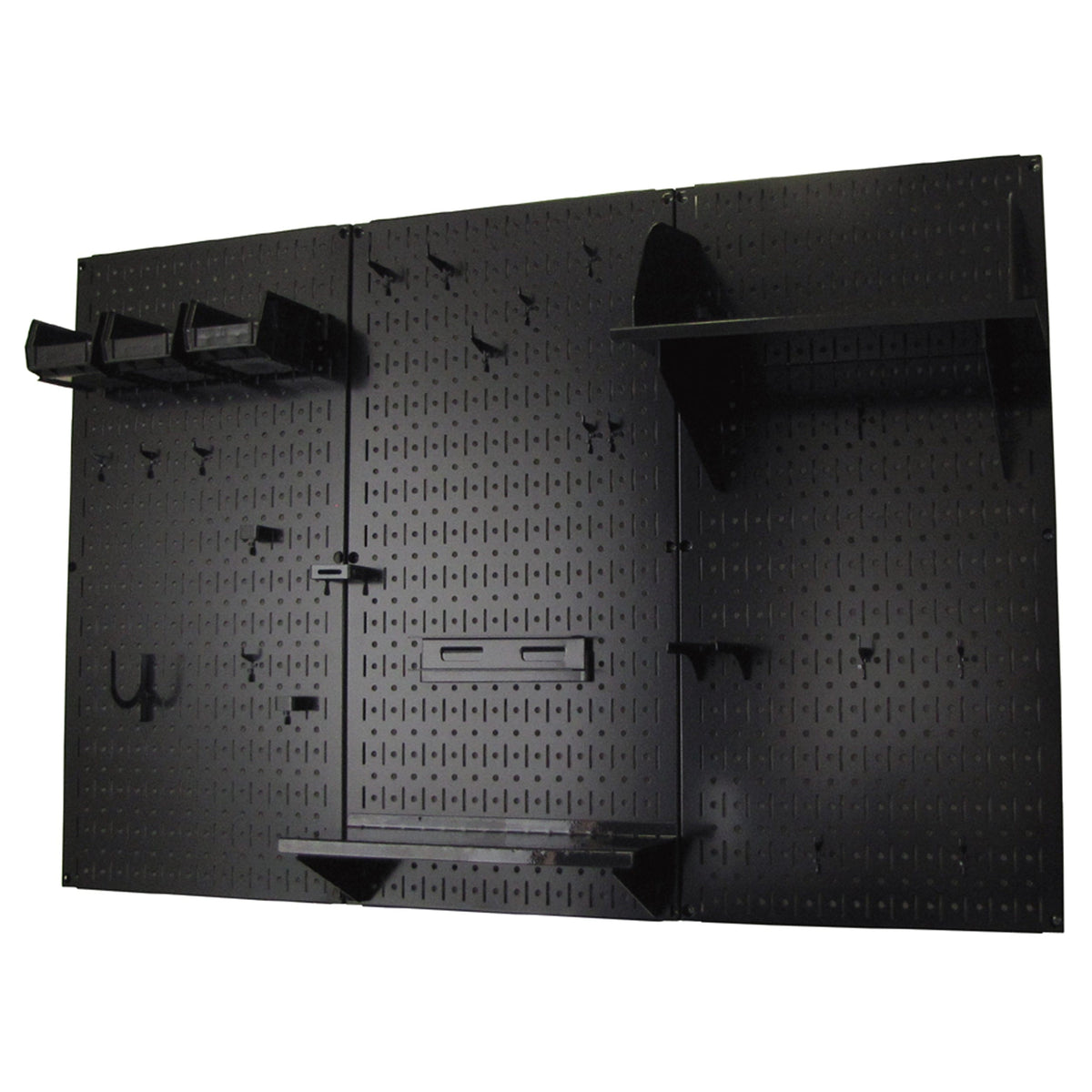 4' Metal Pegboard Standard Tool Storage Kit - Black Toolboard & Black Accessories