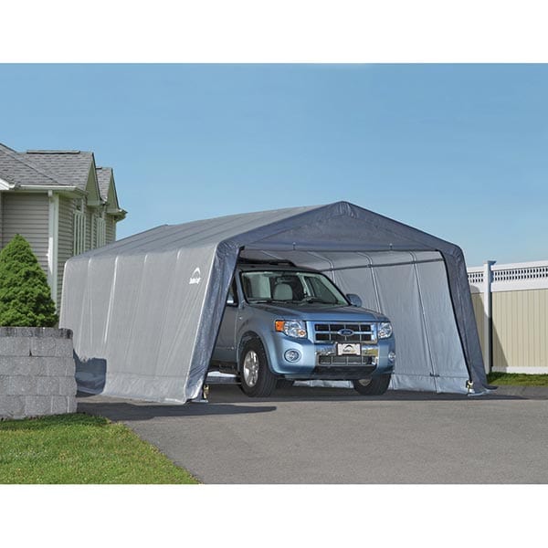 Garage-in-a-Box 12' x 20' x 8', Peak Style, Gray