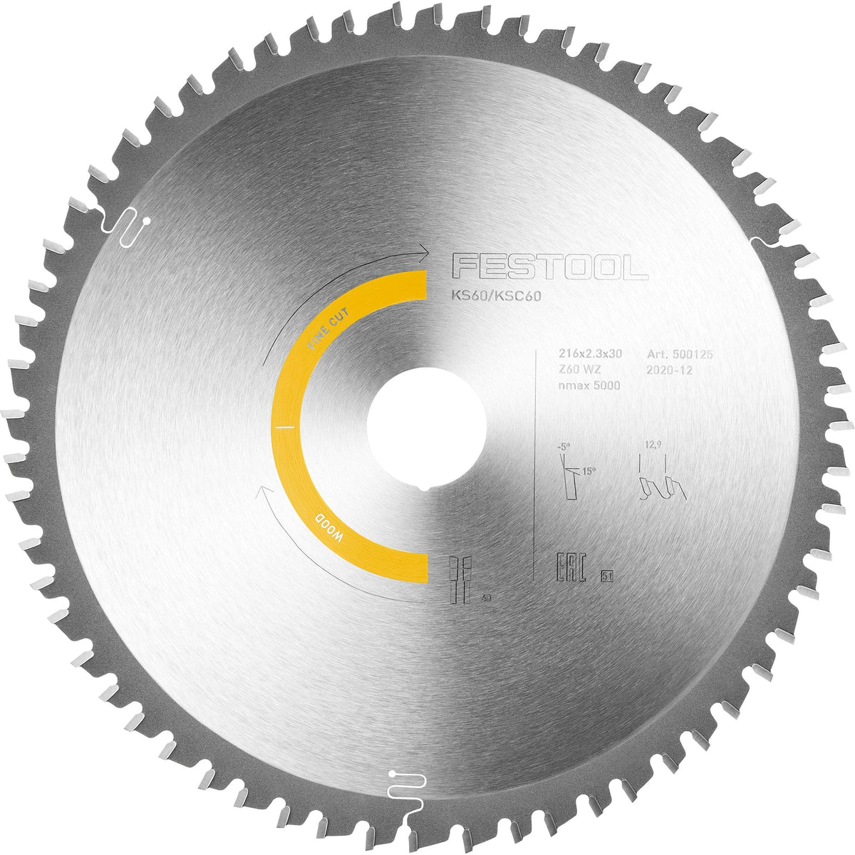 Fine Cut Wood Saw Blade - 8-1/2" x 60 Tooth - ATB