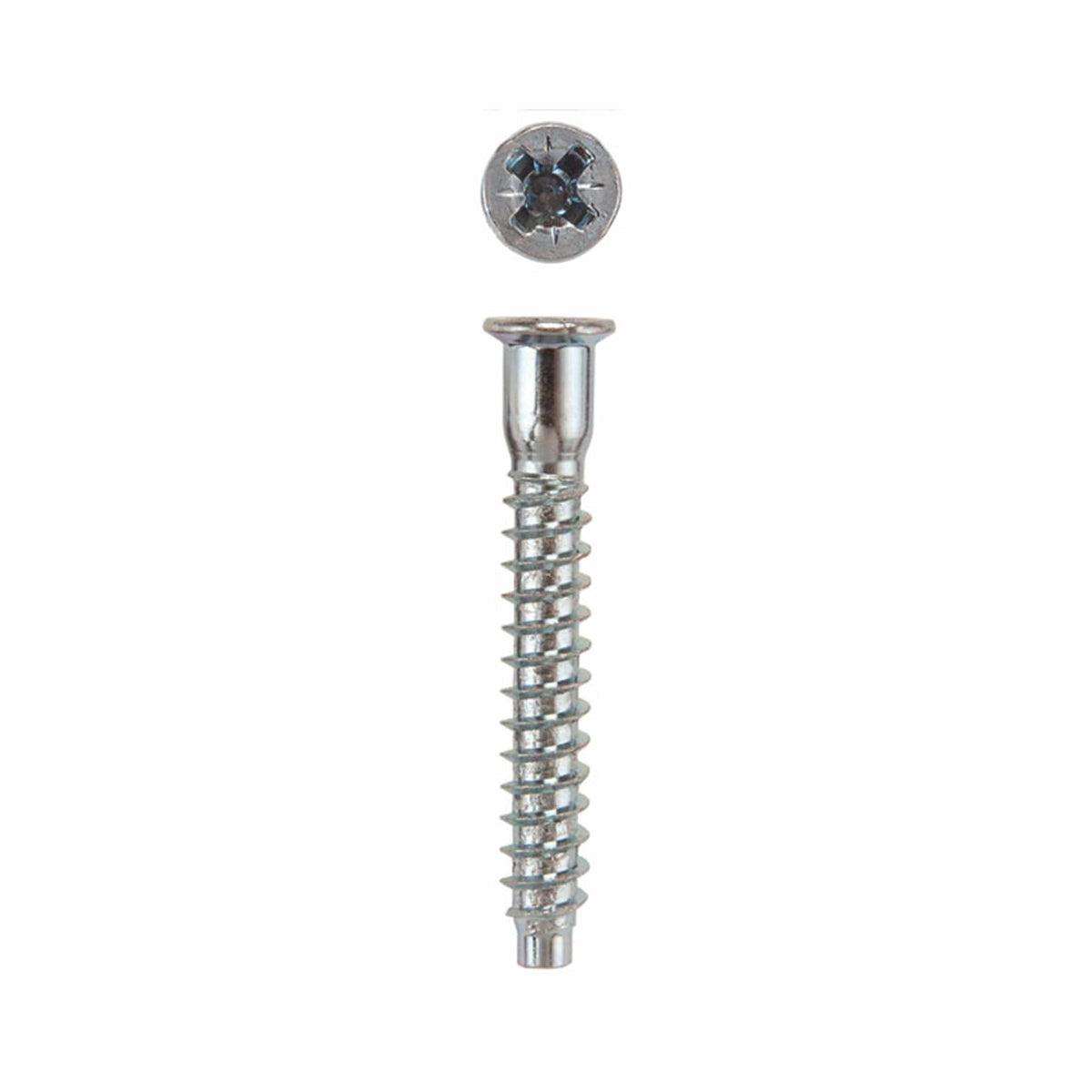 Confirmat Cabinet Connector Screws - Pozi-Drive - Flat Head - Zinc - 100 Piece