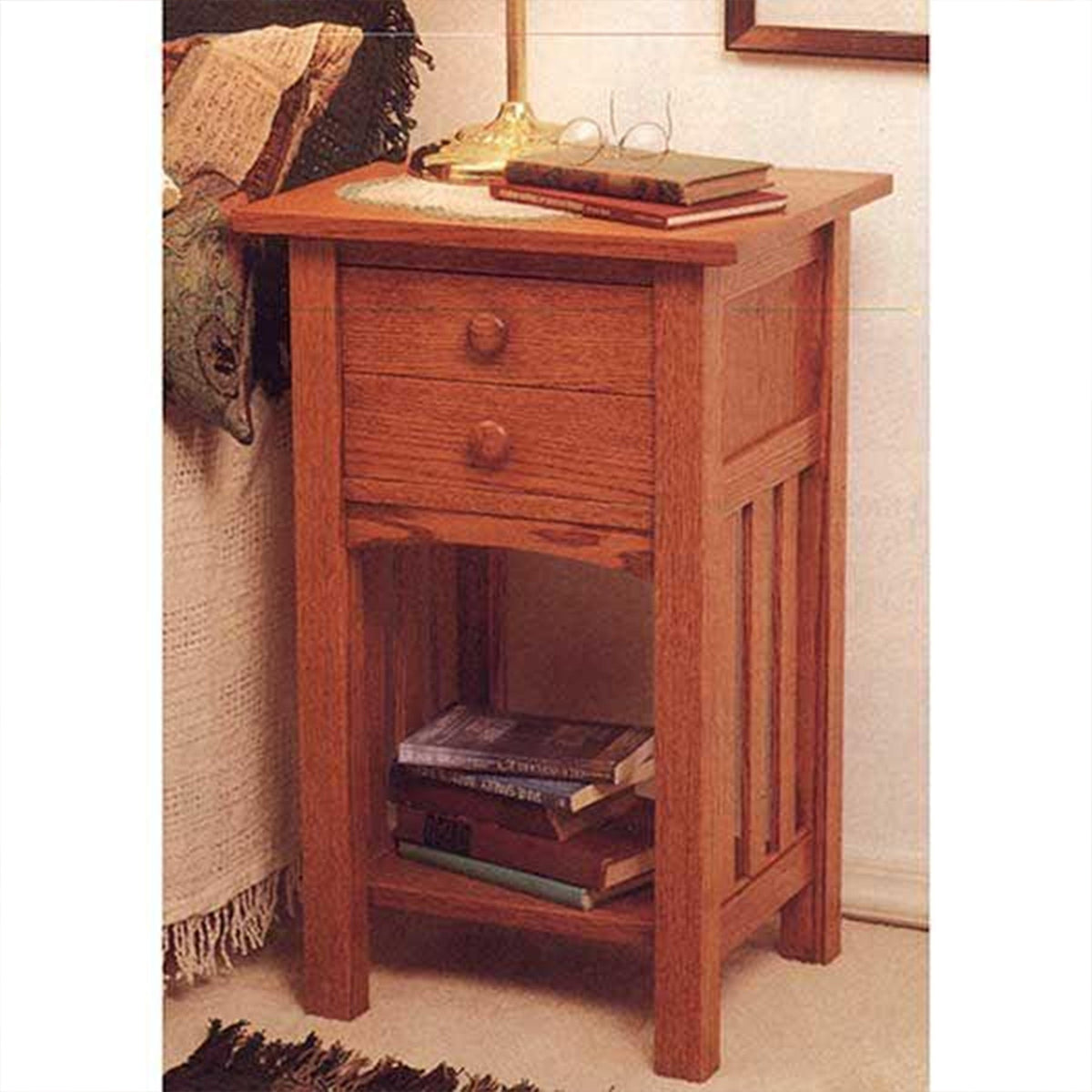 Downloadable Woodworking Project Plan to Build Arts and Crafts End Table/Nightstand