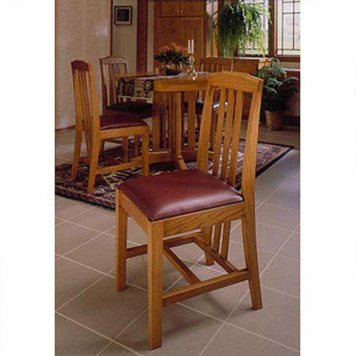 Downloadable Woodworking Project Plan to Build Arts and Crafts Dining Chairs