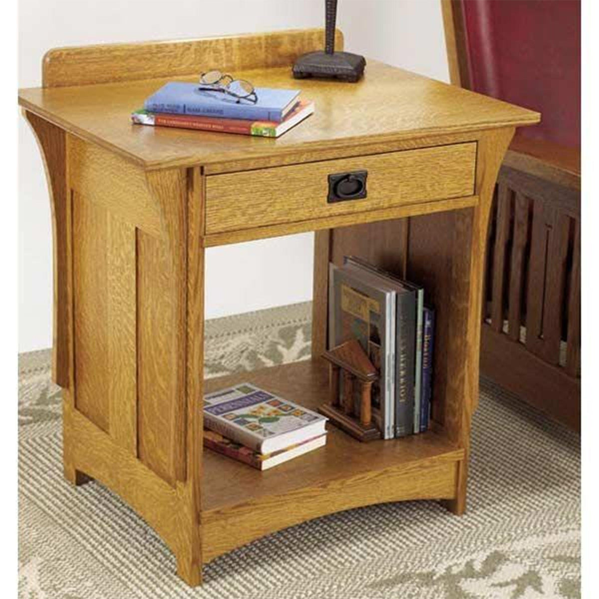 Downloadable Woodworking Project Plan to Build Arts and Crafts Nightstand