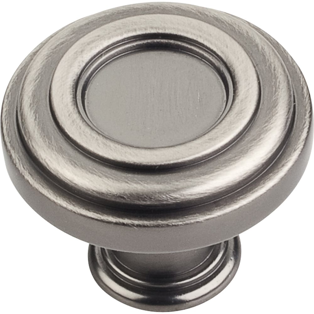Lafayette Knob, 1-3/8" Dia., Brushed Pewter