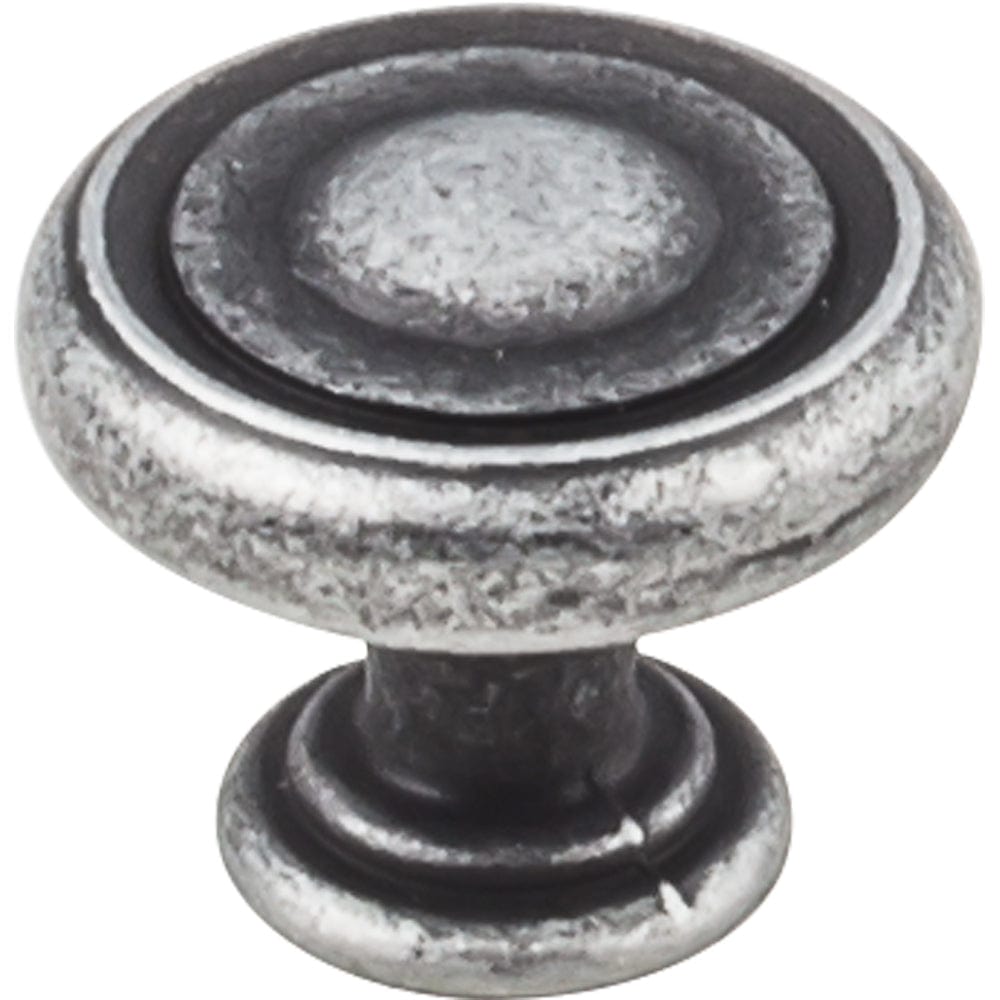 Bremen 1 Knob, 1-1/4" Dia., Distressed Antique Silver