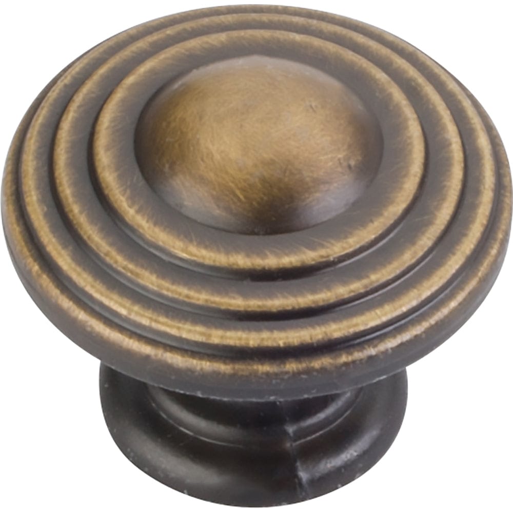 Bremen 2 Stacked Knob, 1-1/4" Dia., Antique Brushed Satin Brass