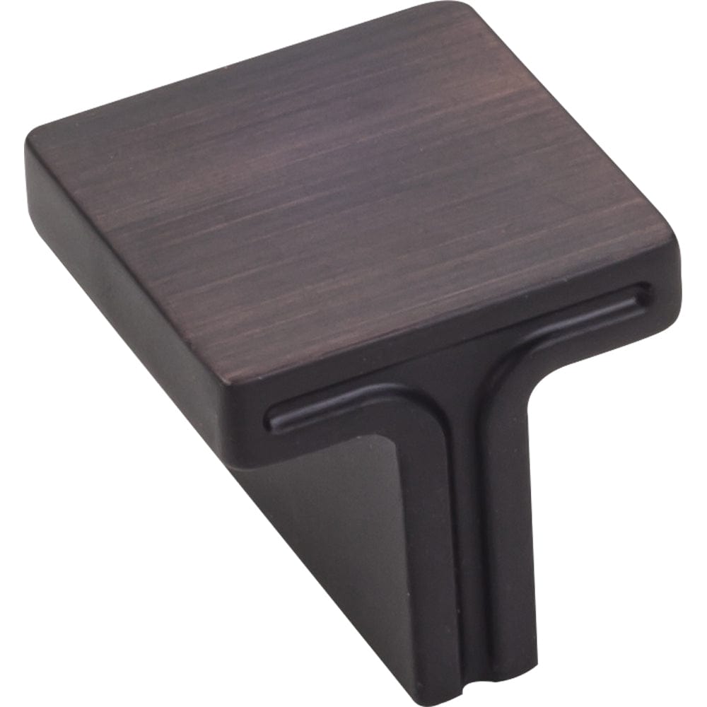 Anwick Square Knob, 1-1/8" O.L., Brushed Oil Rubbed Bronze
