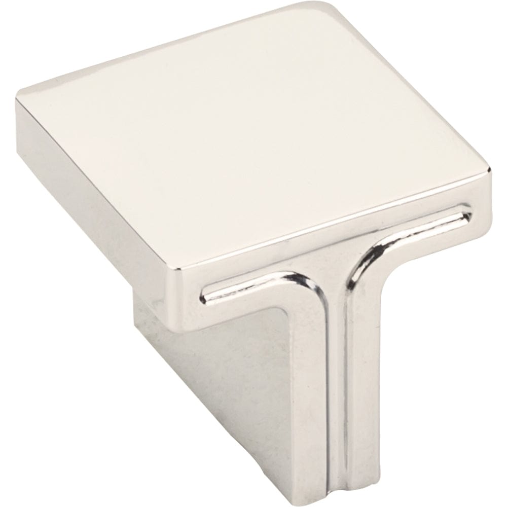 Anwick Square Knob, 1-1/8" O.L., Polished Nickel