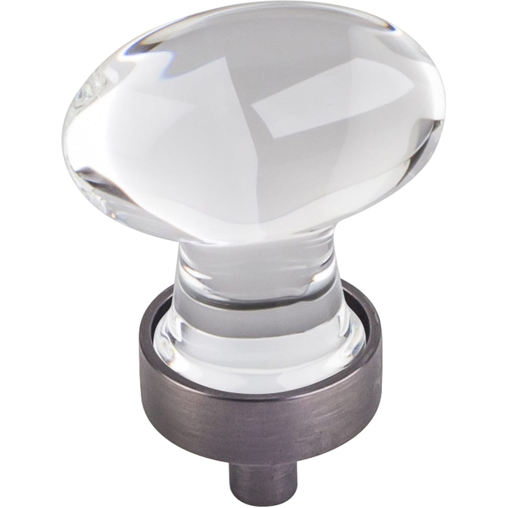 Harlow Small Football Glass Knob, 1-1/4" O.L., Brushed Pewter