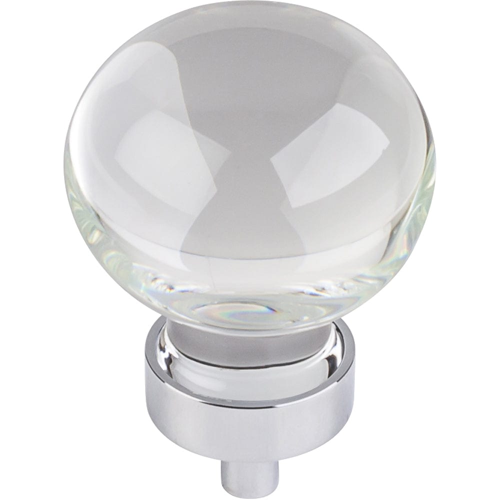 Harlow Large Sphere Glass Knob, 1-3/8" Dia., Polished Chrome