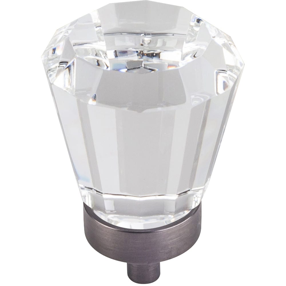 Harlow Large Tapered Glass Knob, 1-1/4" Dia., Brushed Pewter