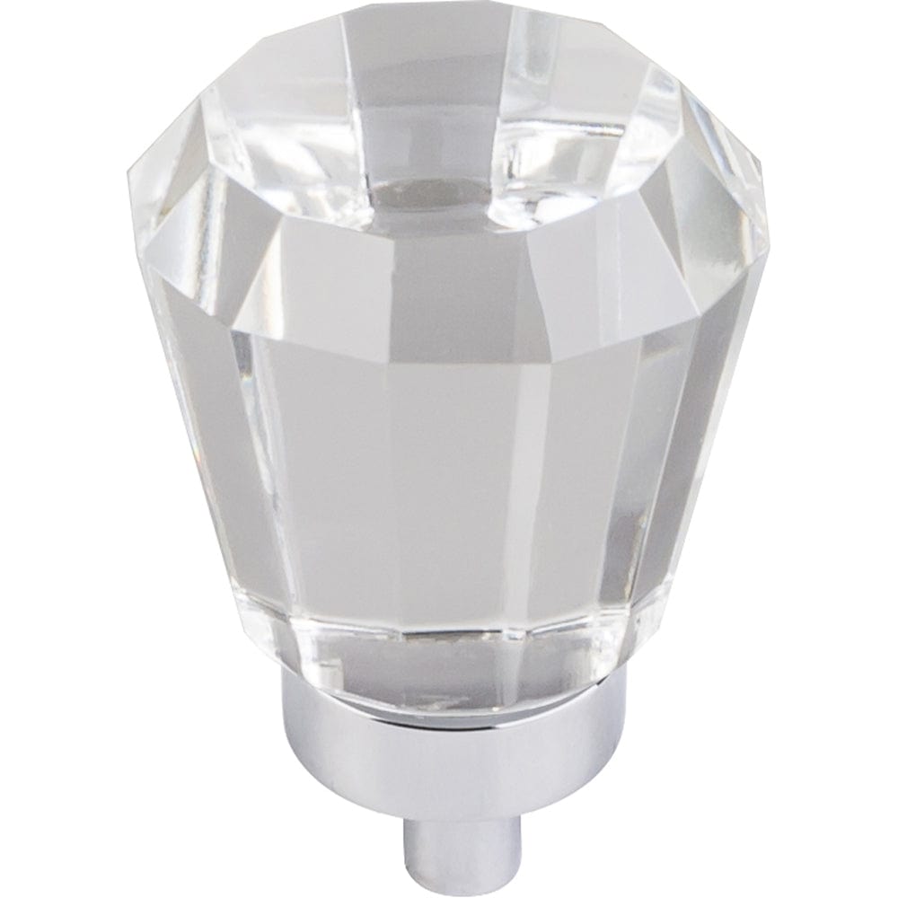 Harlow Small Tapered Glass Knob 1" Dia Polished Chrome