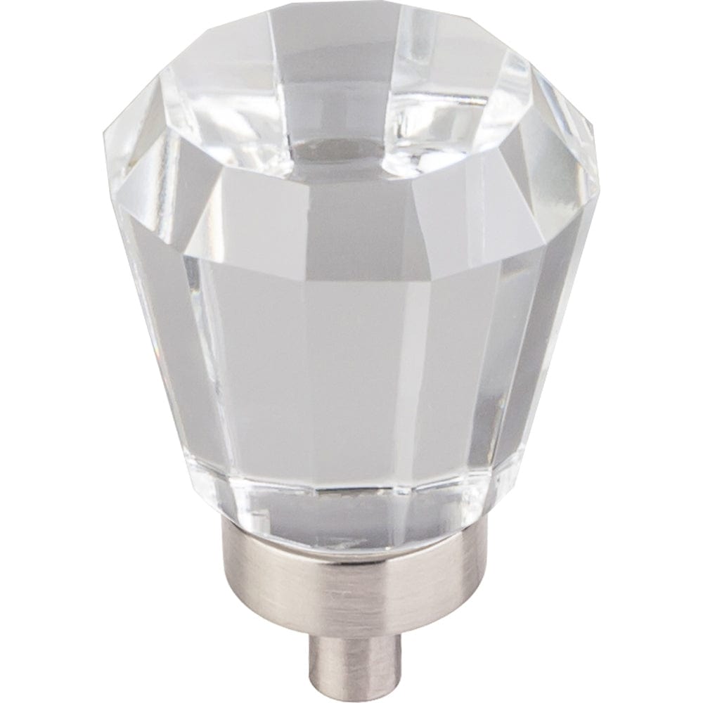 Harlow Small Tapered Glass Knob 1" Dia Satin Nickel