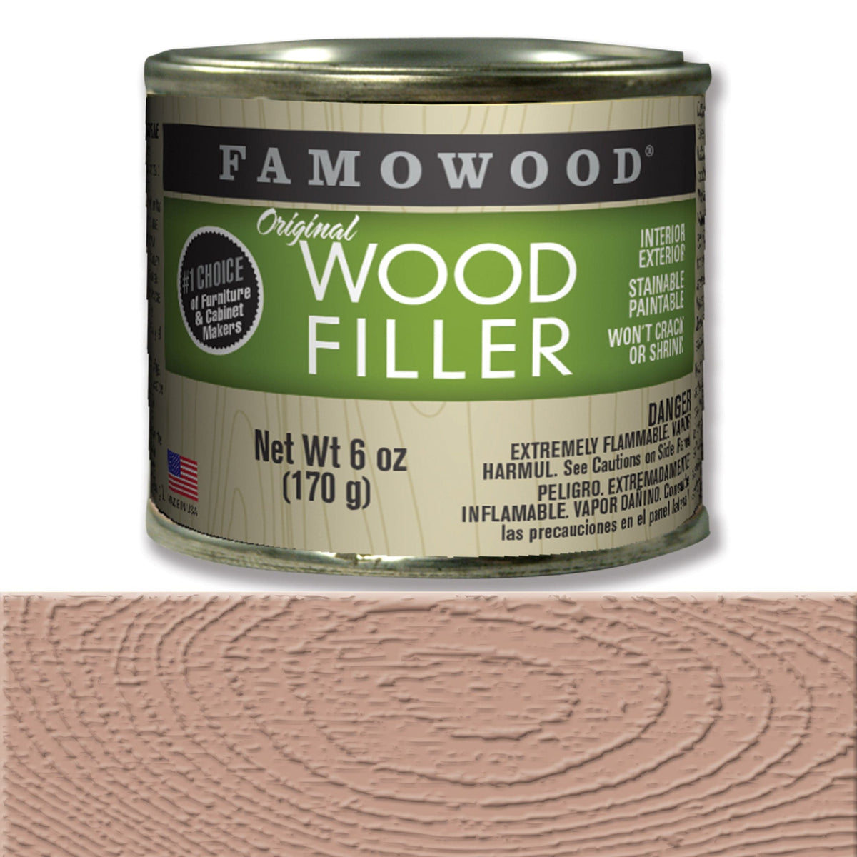 Wood Filler - Solvent Based - 6 oz