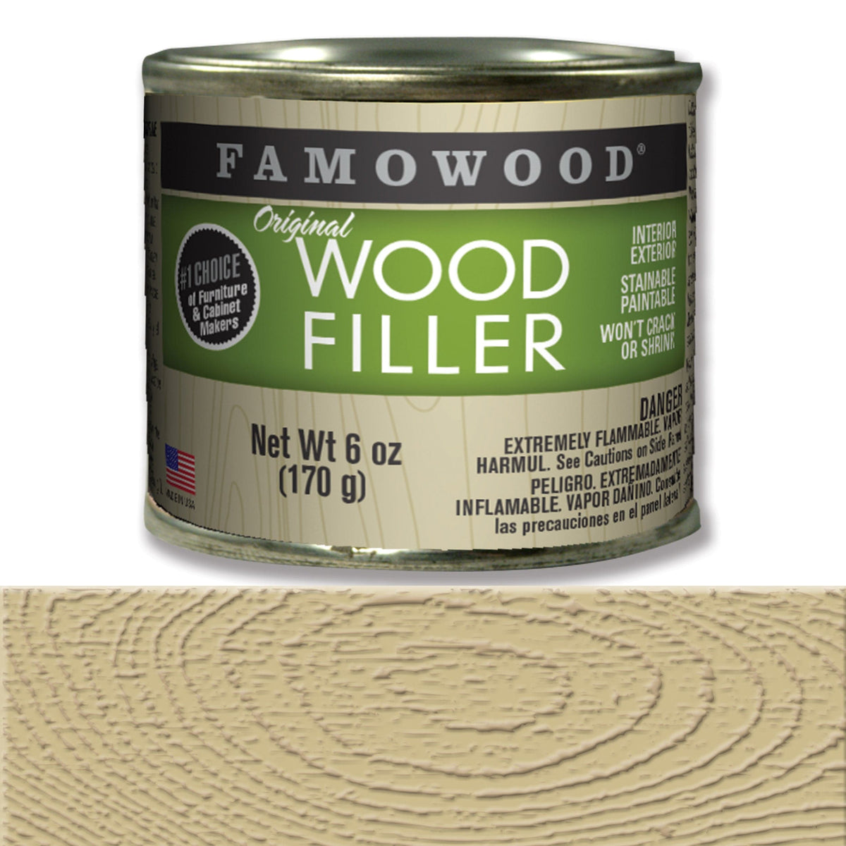 Wood Filler - Solvent Based - 6 oz