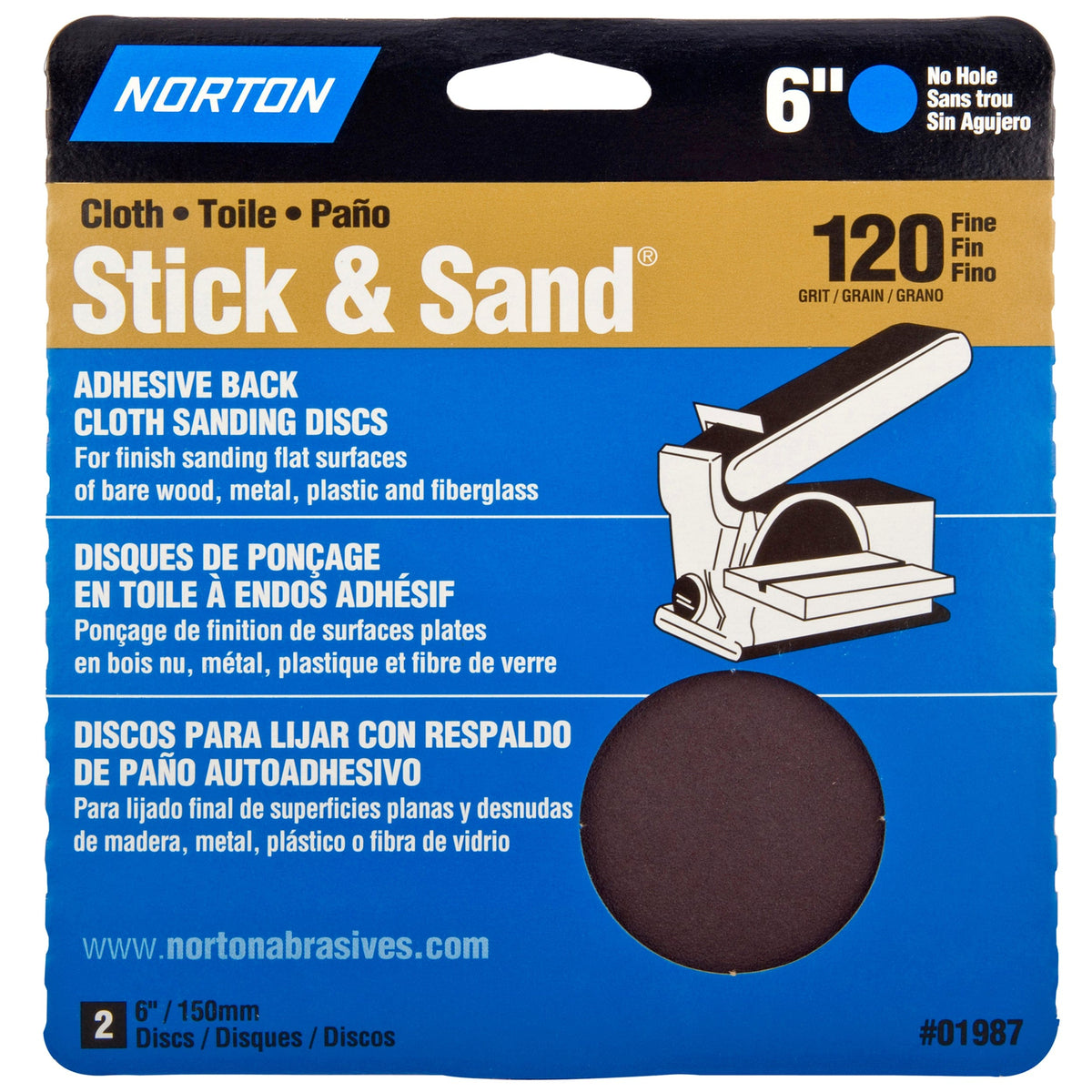 6" PSA Cloth Sanding Disc - 2 Pack
