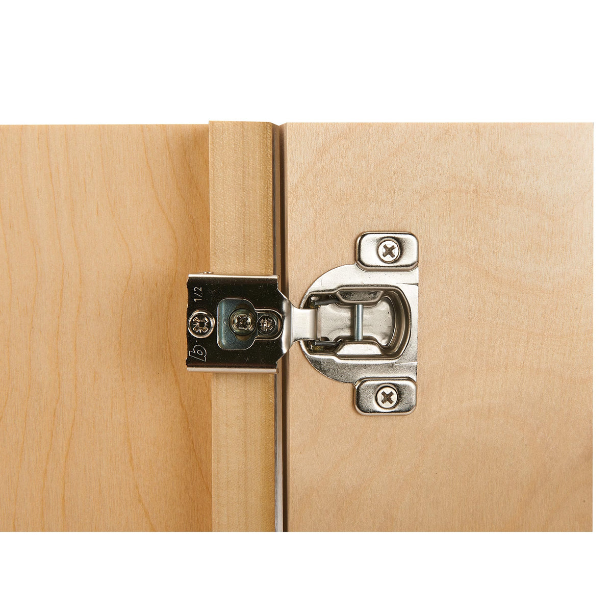 Compact 1/2" Edge Mount Cabinet Hinge - 1/2" Overlay - 1 Pair