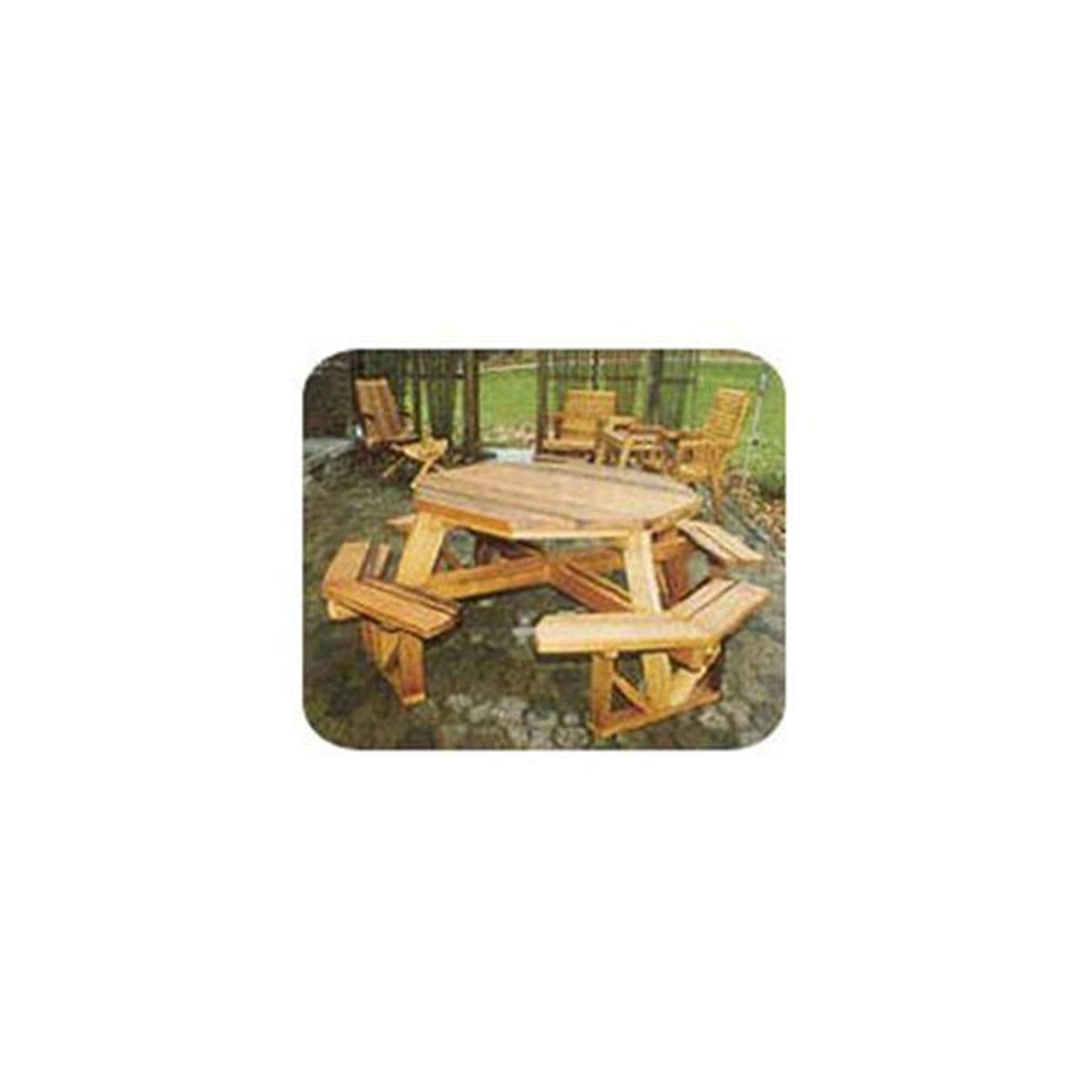 Woodworking Project Paper Plan to Build an 85" Wide Octagon Picnic Table