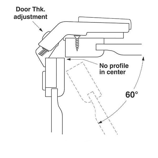 Clip Top Bi-Fold Hinges - Inside Corner - 60 Degree - 1 Pair