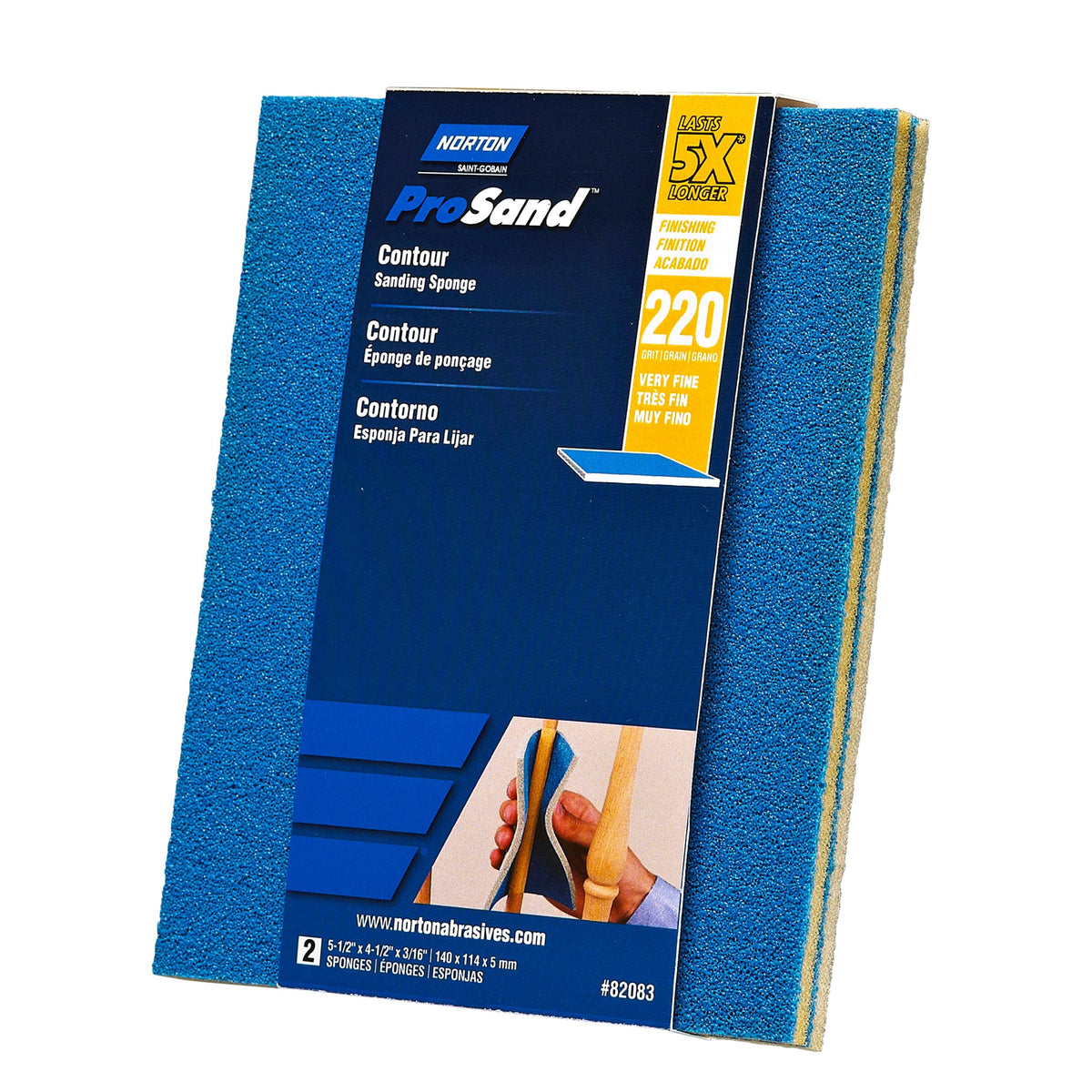 ProSand 5X Contour Sanding Sponge - 4-1/2" x 5-1/2" - 2 Pack