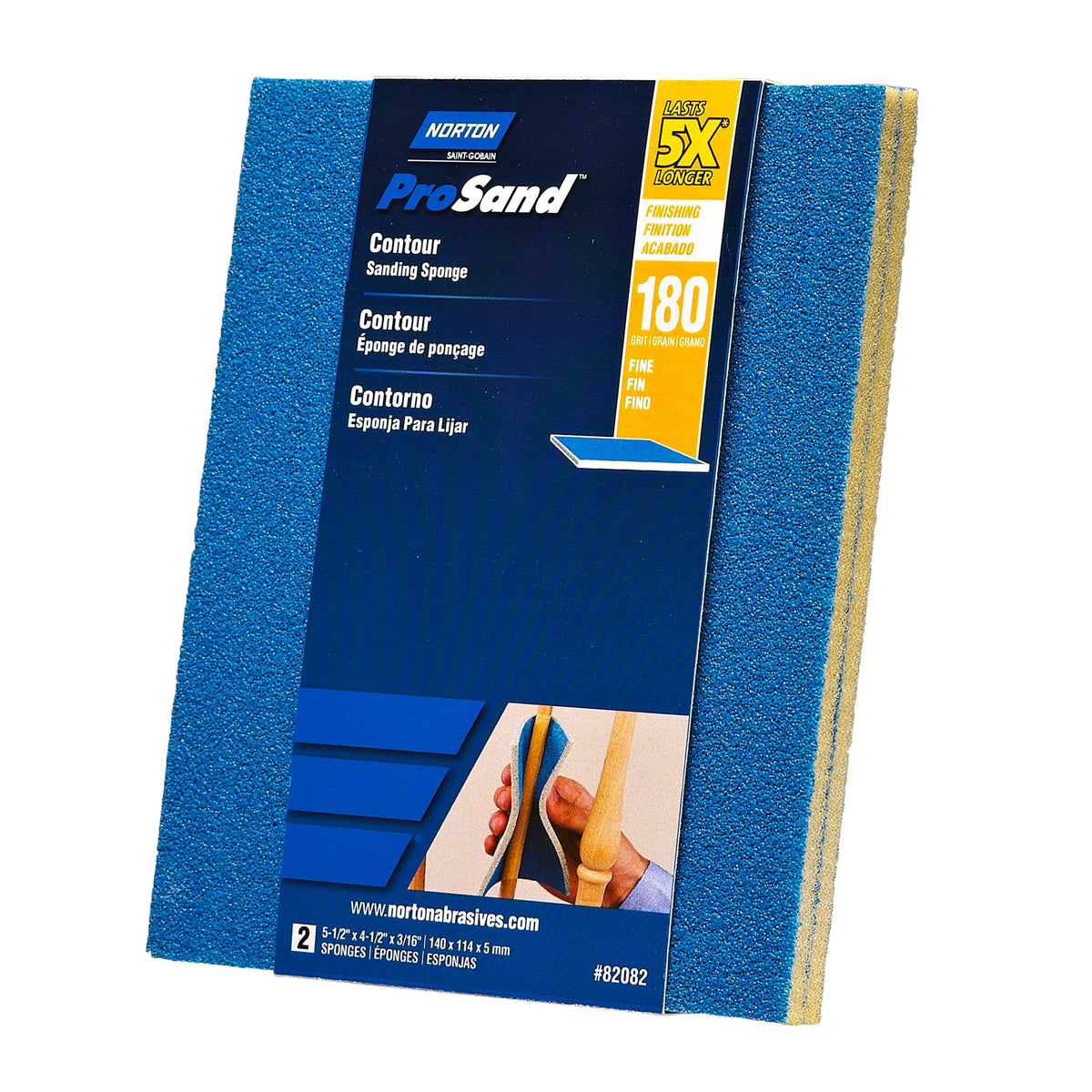 ProSand 5X Contour Sanding Sponge - 4-1/2" x 5-1/2" - 2 Pack