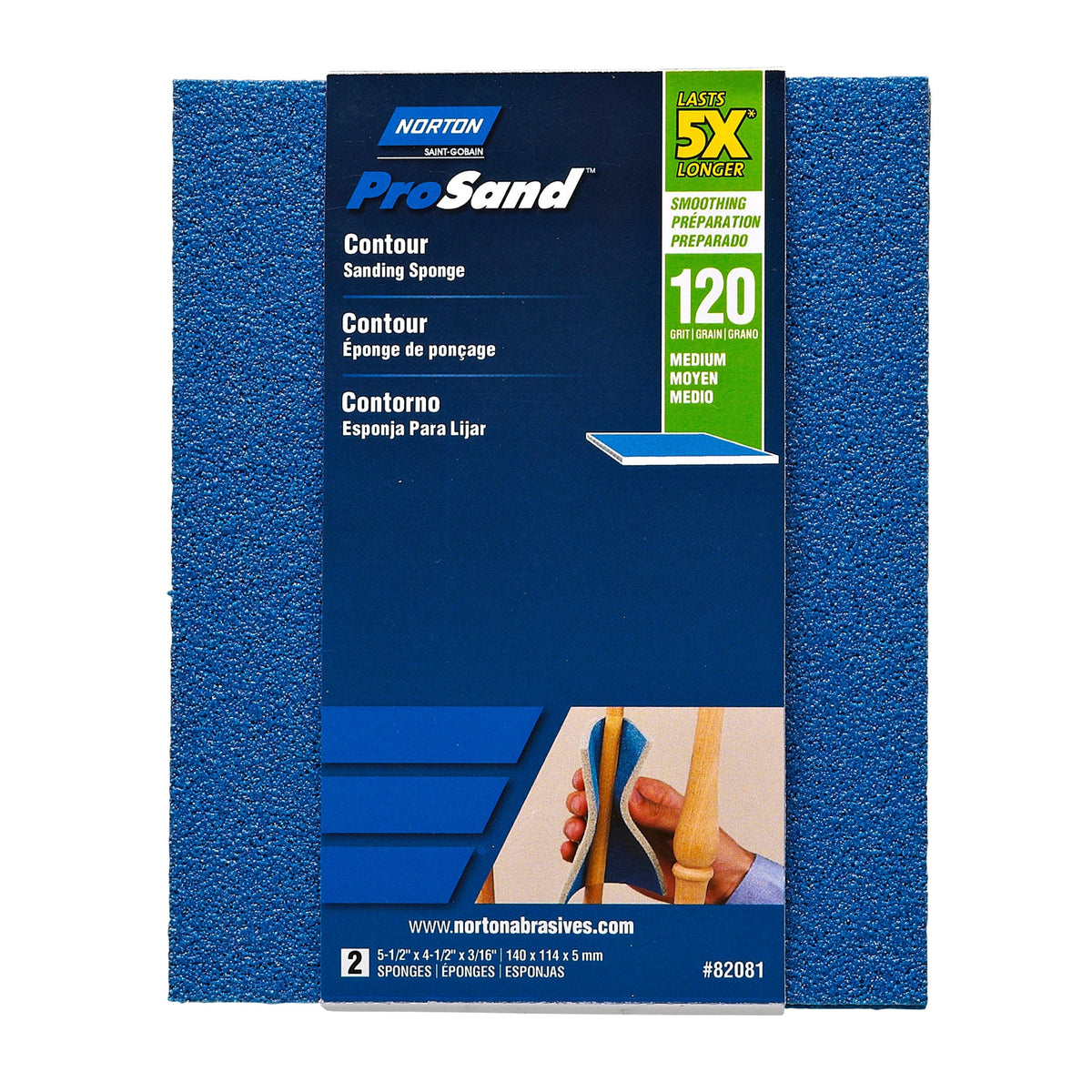 ProSand 5X Contour Sanding Sponge - 4-1/2" x 5-1/2" - 2 Pack