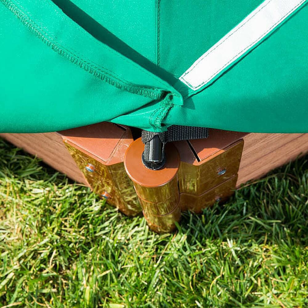 Classic Sienna 7' x  8' x 5.5 " Composite Hexagon Sandbox Kit with Telescoping Canopy/Cover - 2" profile
