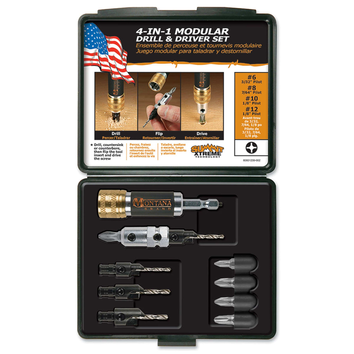 Modular Drill & Driver Countersink Drill Bit Set - 10 Piece